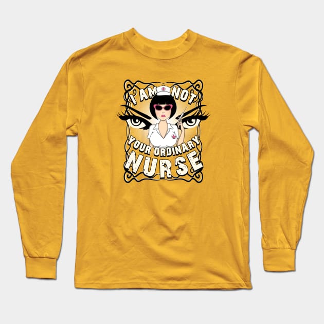 'Not your Ordinary Nurse Logo Design T-shirt' Long Sleeve T-Shirt by Al-loony